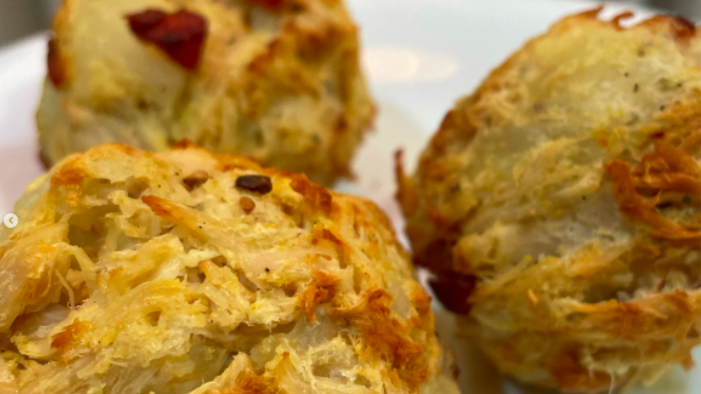Bolinha de Batata com Frango e Bacon