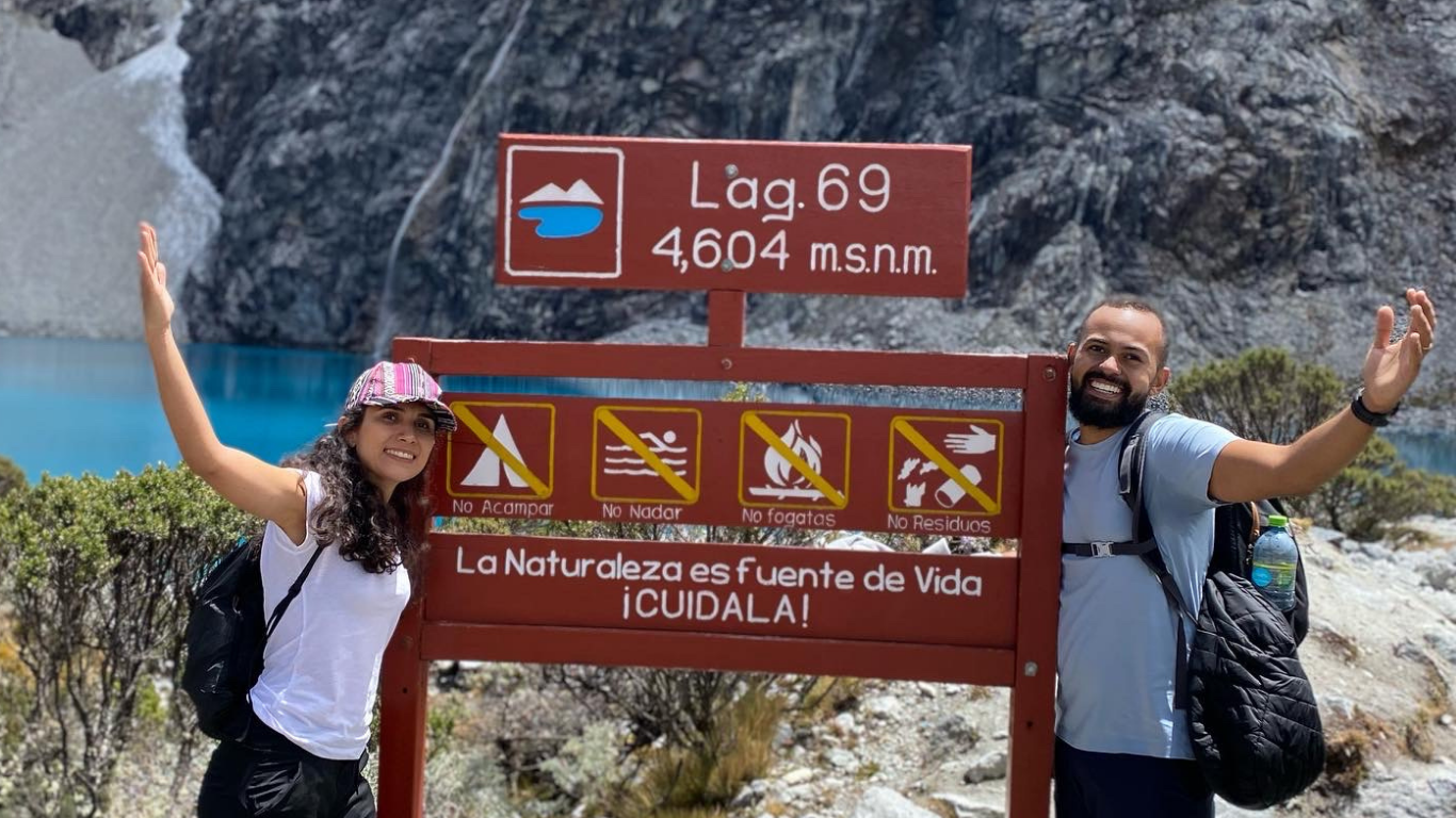 Final da trilha da Laguna 69, Peru, setembro de 2022